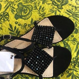Adrienne Vittadini Black Suede Sandals size 7.5